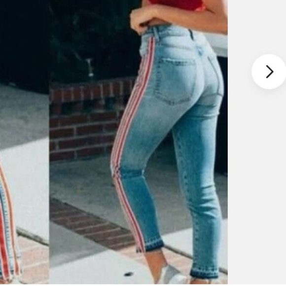 REVICE Ruby Tuesday Jeans With Red Stripe Women's 28 - Picture 3 of 15